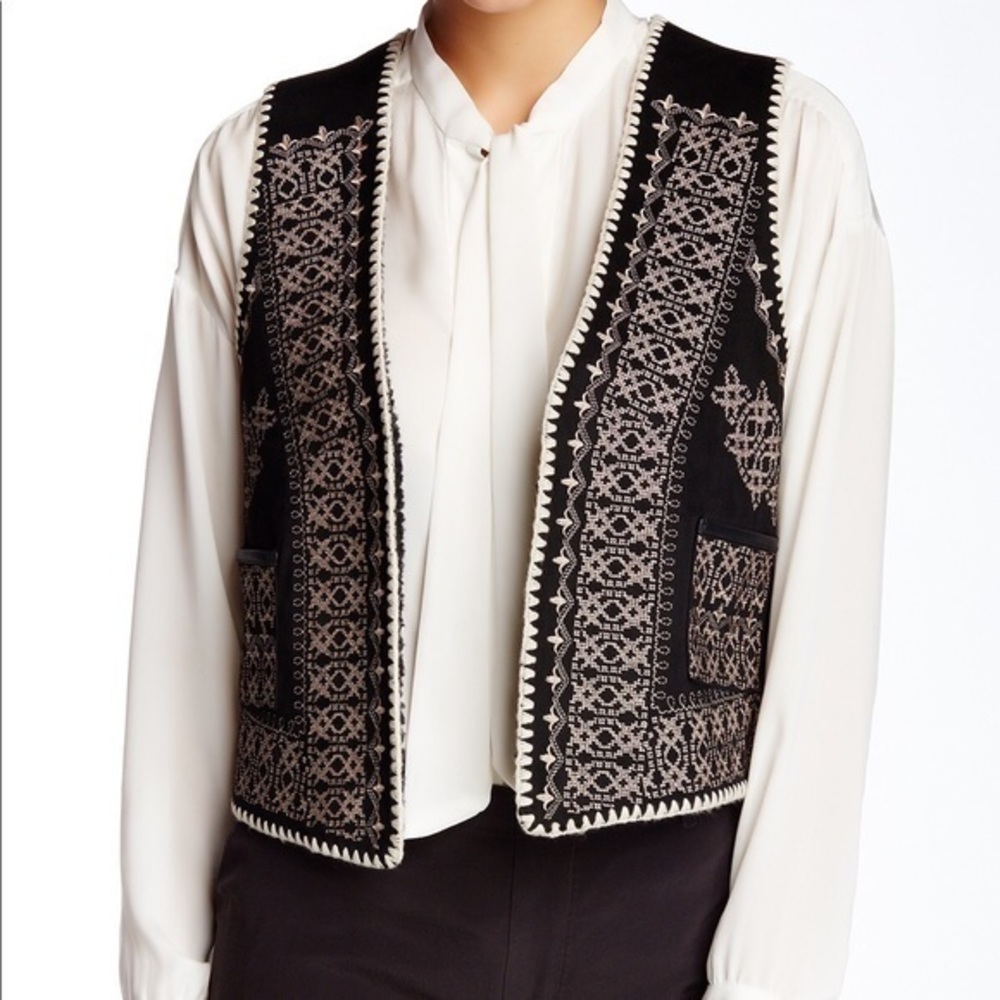 Anthro Gypsy 05 Embroidered Shearling Vest NWT - Picture 4 of 8